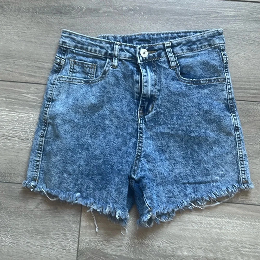 Distressed High Waisted Jeans Shorts SM235
